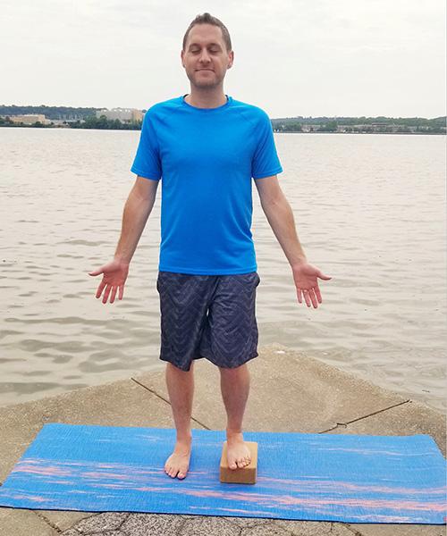 Mountain Pose with Stepdowns - Starting position