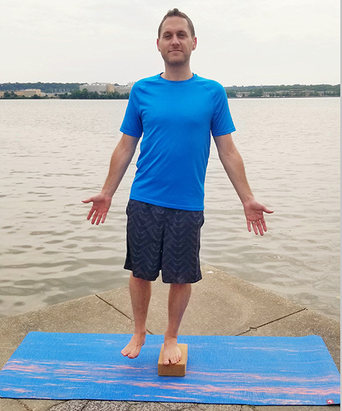 Mountain Pose with Stepdowns - Extended position